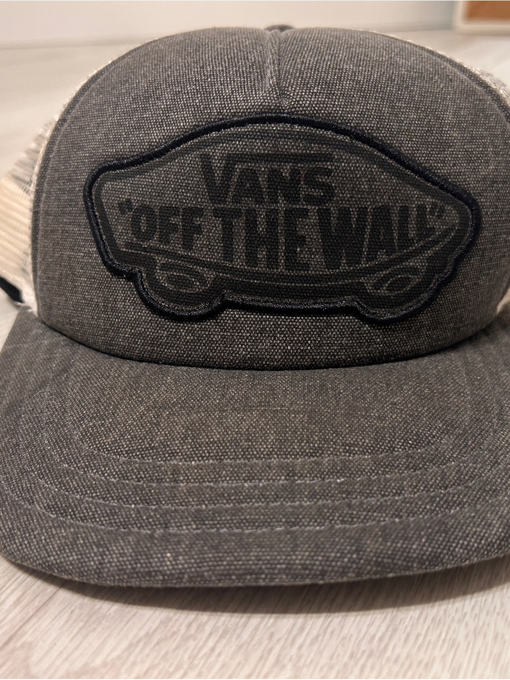 y2k Vans black and gray denim trucker